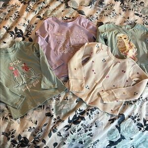 Set of Four Kids' Long Sleeve Graphic Tees - Sz 4T